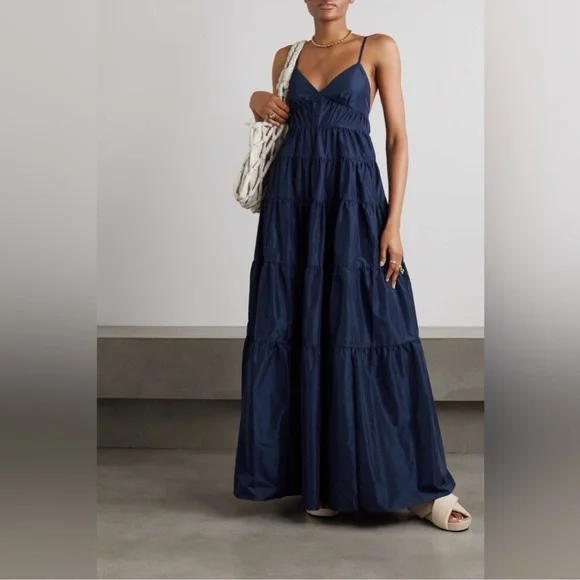 STAUD: Ripley Maxi Dress - Navy Blue XS - Picture 5 of 14